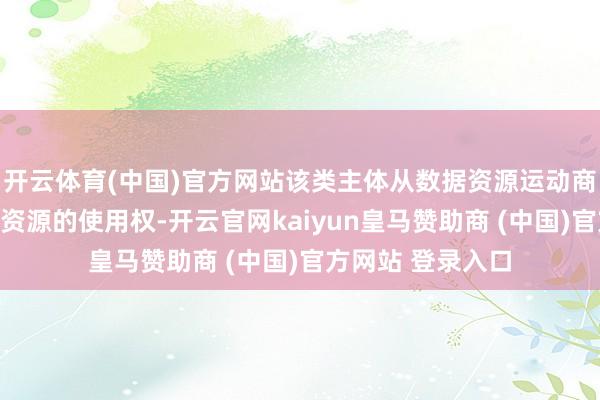 开云体育(中国)官方网站该类主体从数据资源运动商场购买所需数据资源的使用权-开云官网kaiyun皇马赞助商 (中国)官方网站 登录入口