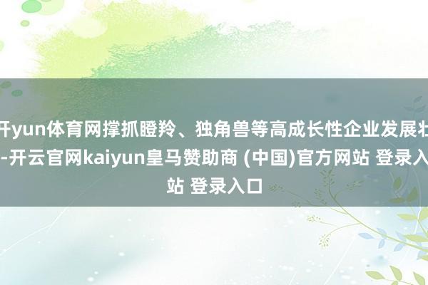 开yun体育网撑抓瞪羚、独角兽等高成长性企业发展壮大-开云官网kaiyun皇马赞助商 (中国)官方网站 登录入口