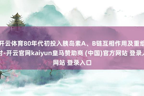 开云体育80年代初投入胰岛素A、B链互相作用及重组探讨-开云官网kaiyun皇马赞助商 (中国)官方网站 登录入口