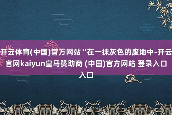 开云体育(中国)官方网站“在一抹灰色的废地中-开云官网kaiyun皇马赞助商 (中国)官方网站 登录入口