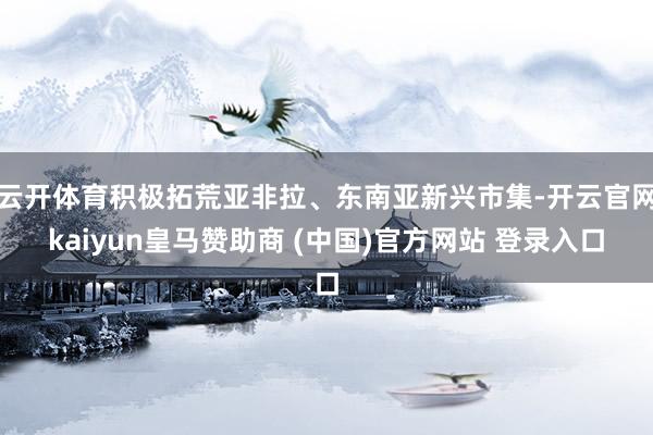 云开体育积极拓荒亚非拉、东南亚新兴市集-开云官网kaiyun皇马赞助商 (中国)官方网站 登录入口